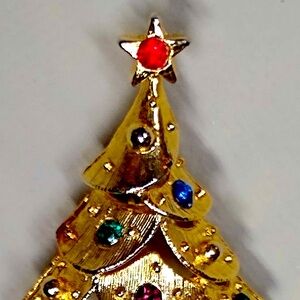 ♦️Neiman Marcus Vintage♦️Gold Christmas Tree Brooch